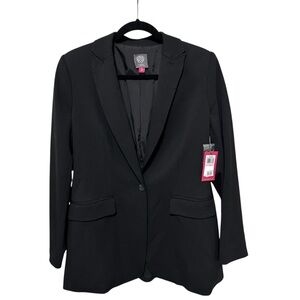 NWT VINCE CAMUTO Classic Black One-Button Blazer Jacket Women’s Size 10